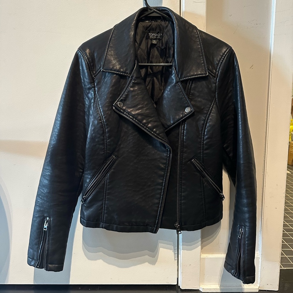 Topshop Maggie Faux Leather Moto Jacket